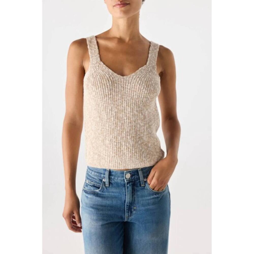 NEW AMO romy sleeveless sweater in dove